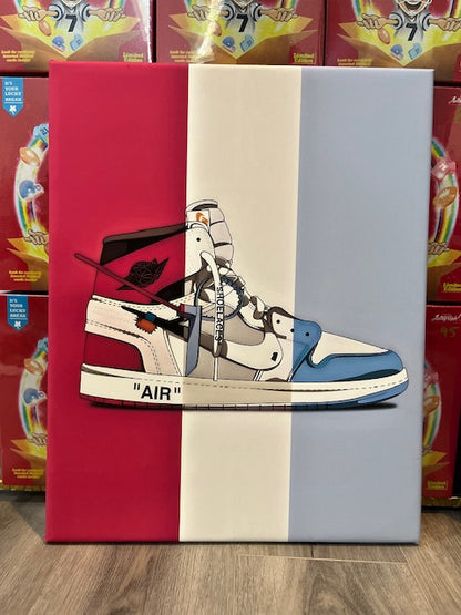 Jordan Air High Top  - Red White and Blue Artwork