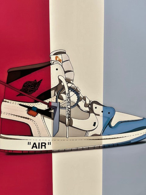 Jordan Air High Top  - Red White and Blue Artwork