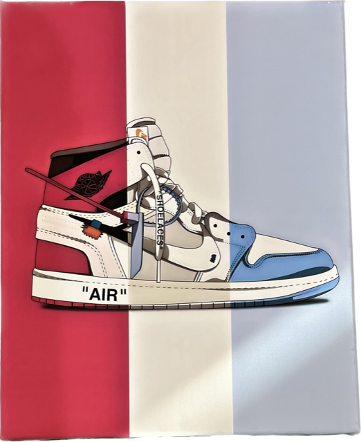 Jordan Air High Top  - Red White and Blue Artwork