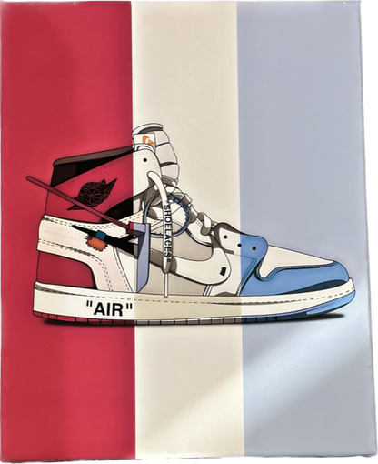 Jordan Air High Top  - Red White and Blue Artwork