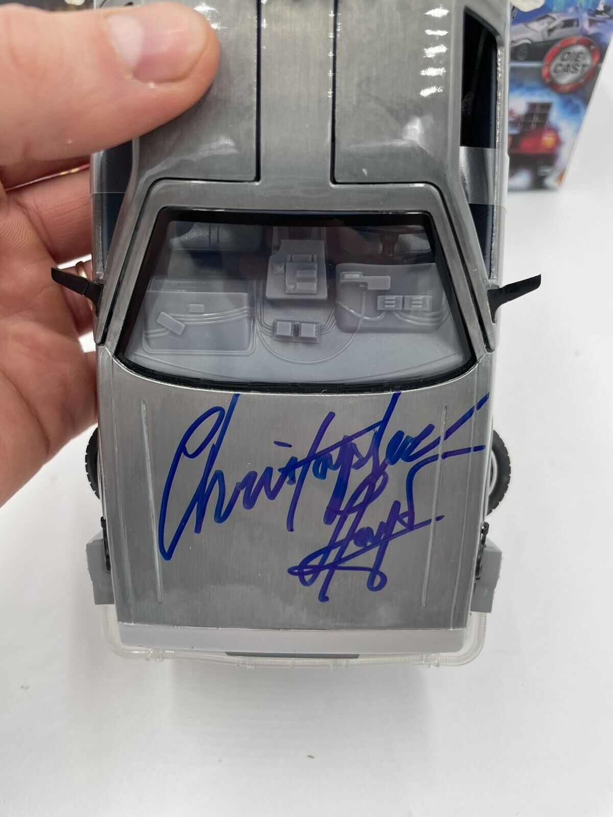 Christopher Lloyd Autographed Delorean DieCast Back to the Future II CIB w/COA