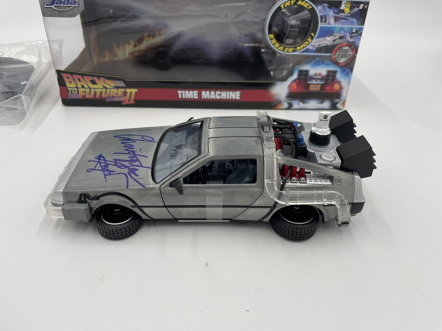 Christopher Lloyd Autographed Delorean DieCast Back to the Future II CIB w/COA